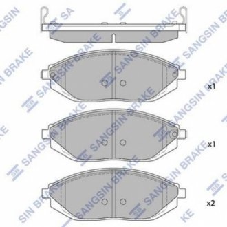 Колодка тормозная Spark (09-) перед (к-т 4 шт) HI-Q Hi-Q (SANGSIN) SP1392