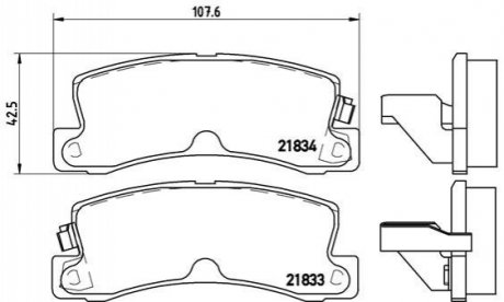 Комплект тормозных колодок дисковый тормоз BREMBO P83015