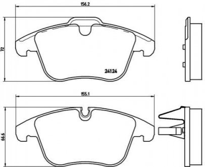 Тормозные колодки дисковые, к-кт. BREMBO P36022