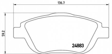 Комплект тормозных колодок дисковый тормоз BREMBO P61103 (фото 1)