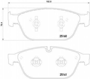 Комплект тормозных колодок дисковый тормоз BREMBO P85128 (фото 1)