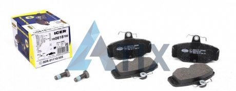 Комплект тормознх колодок, дисковой тормозной механизм ICER 180618-700