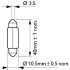 Автолампа T10,5x43 SV8,5 5 W прозрачная PHILIPS 13864CP (фото 3)