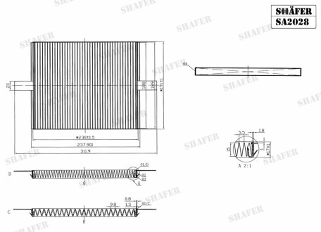 Фільтр салонний Chevrolet Aveo (Китай) SHAFER SA2028