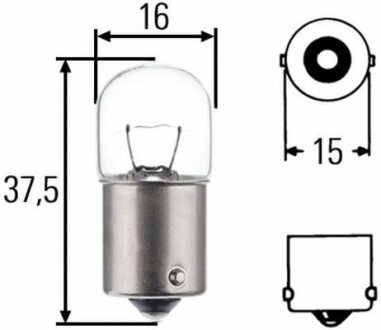 Автолампа Behr Standard R5W BA15s 5 W прозрачная HELLA 8GA002071241