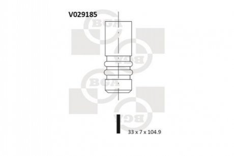 Клапан впускной Opel 16V 20XE-C20XE BGA V029185 (фото 1)