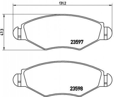 Тормозные колодки дисковые, к-кт. BREMBO P 61 063