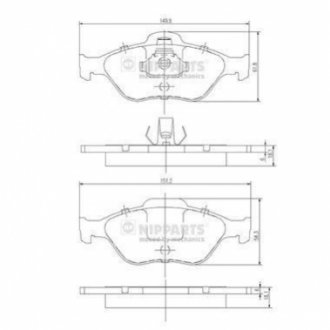 Дисковые тормозные колодки компл. NIPPARTS J3603065