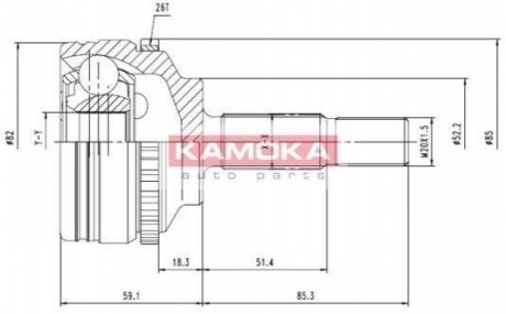 Шарнирный комплект, приводной вал KAMOKA 7140