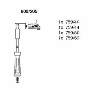 К-кт проводов вв renault clio i 96-98 clio ii 98- kangoo 97- twingo 96- BREMI 600205