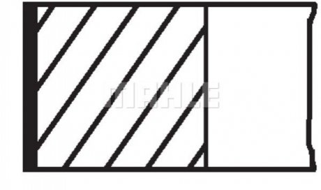 Комплект кілець поршневих з 3 шт. MAHLE / KNECHT 014 22 N2 (фото 1)