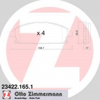 Комплект тормозных колодок ZIMMERMANN 234221651