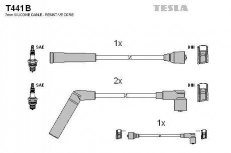 Провода высоковольтные Матиз 0.8 TESLA T441B (фото 1)