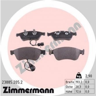 Комплект тормозных колодок ZIMMERMANN 238852052 (фото 1)