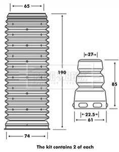 Пильник+вiдбiйник амортизатора BORG & BECK BPK7001