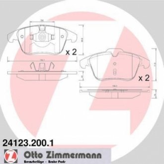 Колодки гальмівні дискові, к-кт ZIMMERMANN 24123.200.1