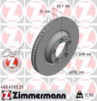 Тормозной диск ZIMMERMANN 460450520