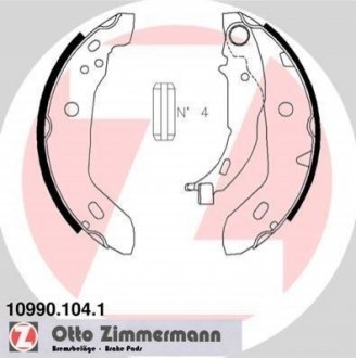 Тормозные колодки барабанные ZIMMERMANN 10990.104.1 (фото 1)