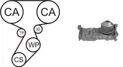Водяной насос комплект зубчатого ремня AIRTEX WPK-164101
