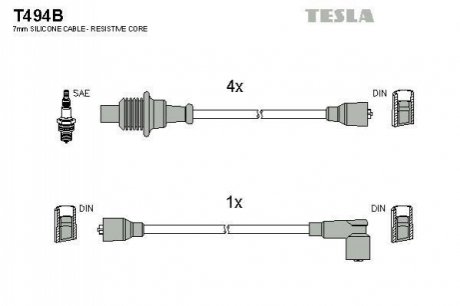 Провода зажигания, комплект TESLA T494B