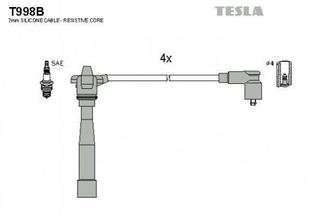 Комплект электропроводки TESLA T998B