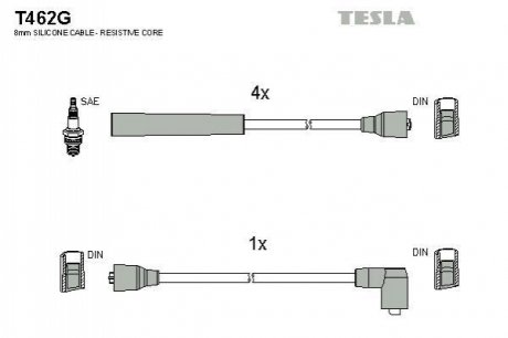 Провода зажигания, комплект TESLA T462G