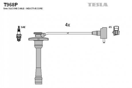 Провода высоковольтные комплект TESLA T968P (фото 1)