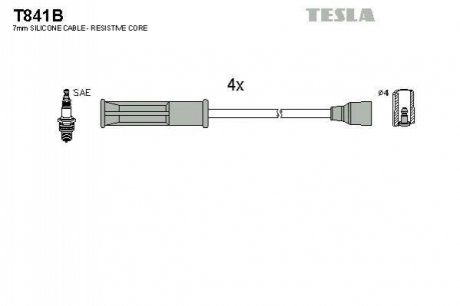 Провода зажигания, комплект TESLA T841B (фото 1)