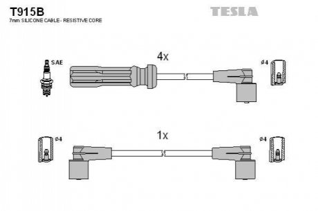 Провода в.в. RENAULT TESLA T915B