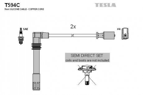 Провода зажигания, комплект TESLA T594C (фото 1)