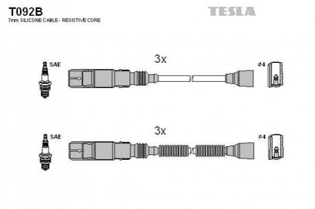 Комплект высоковольтных проводов SMART TESLA T092B