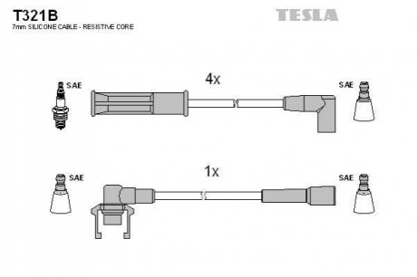 Провода зажигания, комплект TESLA T321B (фото 1)