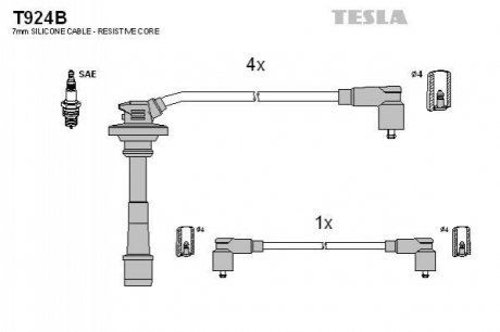 Провода зажигания, комплект TESLA T924B