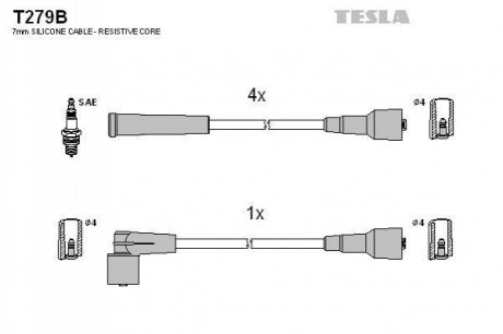 Провода высоковольтные TESLA T279B (фото 1)