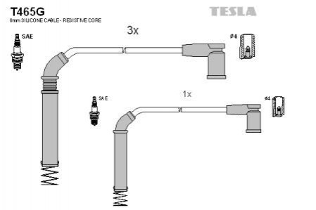 Комплект кабелiв запалювання TESLA T465B