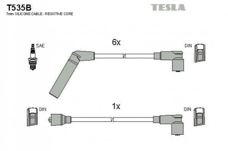 Провода высоковольтные компл. TESLA T535B (фото 1)