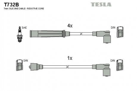 Комплект электропроводки TESLA T732B