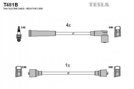 Провода зажигания, комплект TESLA T481B