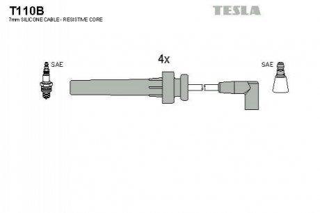 Комплект кабелiв запалювання TESLA T110B