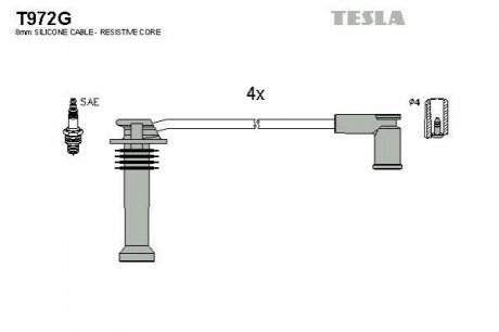 Провода в.в. RENAULT TESLA T972G