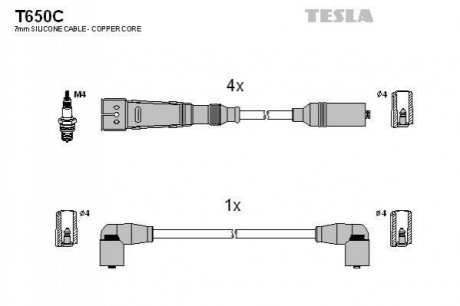 Провода зажигания, комплект TESLA T650C
