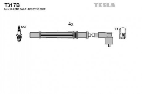 Комплект электропроводки TESLA T317B (фото 1)