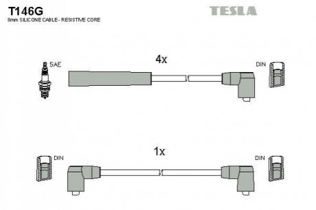 Провода зажигания, комплект TESLA T146G