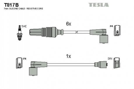 Провода зажигания, комплект TESLA T817B