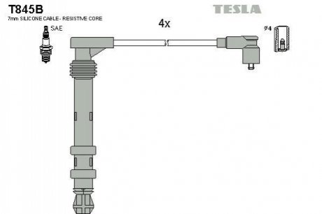 Провода высоковольтные компл. TESLA T845B