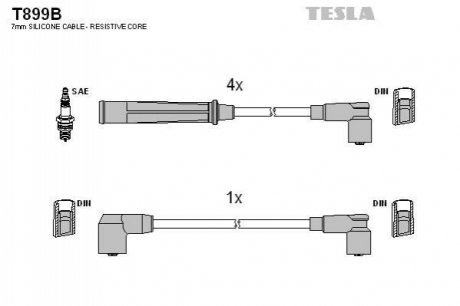 Провода зажигания, комплект TESLA T899B