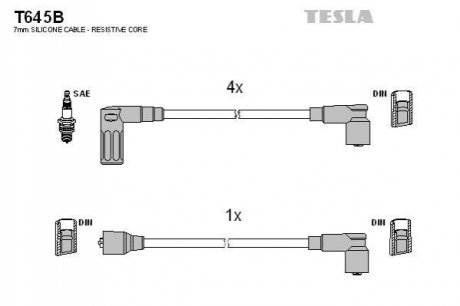 Провода зажигания, комплект TESLA T645B