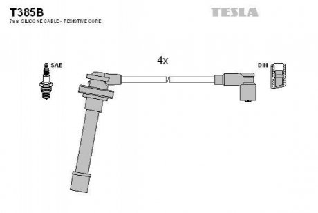 Кабель зажигания, к-кт Nissan Micra (K11) 1.0,1.3 i 16V 08.92 - 09.00 TESLA T385B