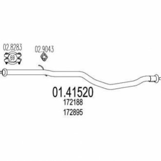 Проміжна труба вихл. системи MTS 01.41520
