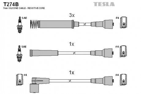 Комплект электропроводки TESLA T274B (фото 1)